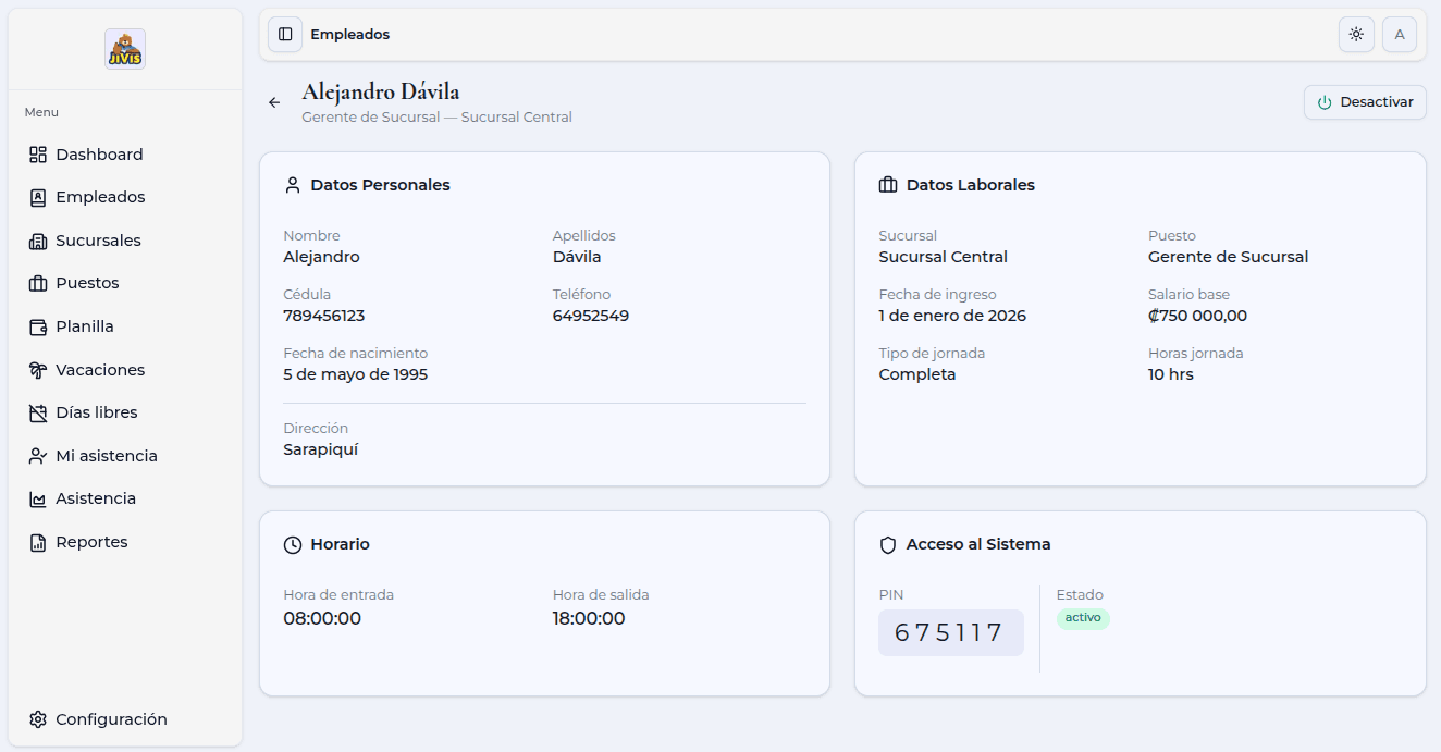 Jivis HRM App Employee details